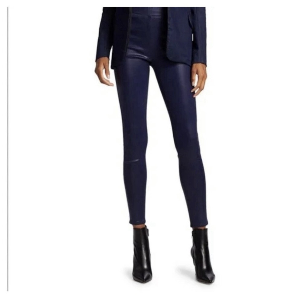 L'Agence Rochelle High Rise Pull On Jean Size S Stargazer Coated Stretch Shiny